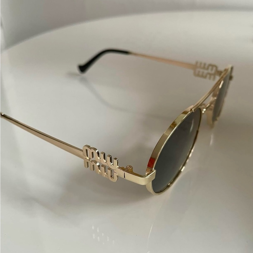 Gold Sunglasses with Black Lenses